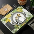thumbnail image 6 of Welcome Summer Farm Yellow Lemon Placemats for Dinning Table Set of 6 Waterproof Cloth Table Mats, Cotton Linen Place Mats Fabric Dinner Mat Easy Clean Farmhouse Resistant Holiday Table Decor, 6 of 6
