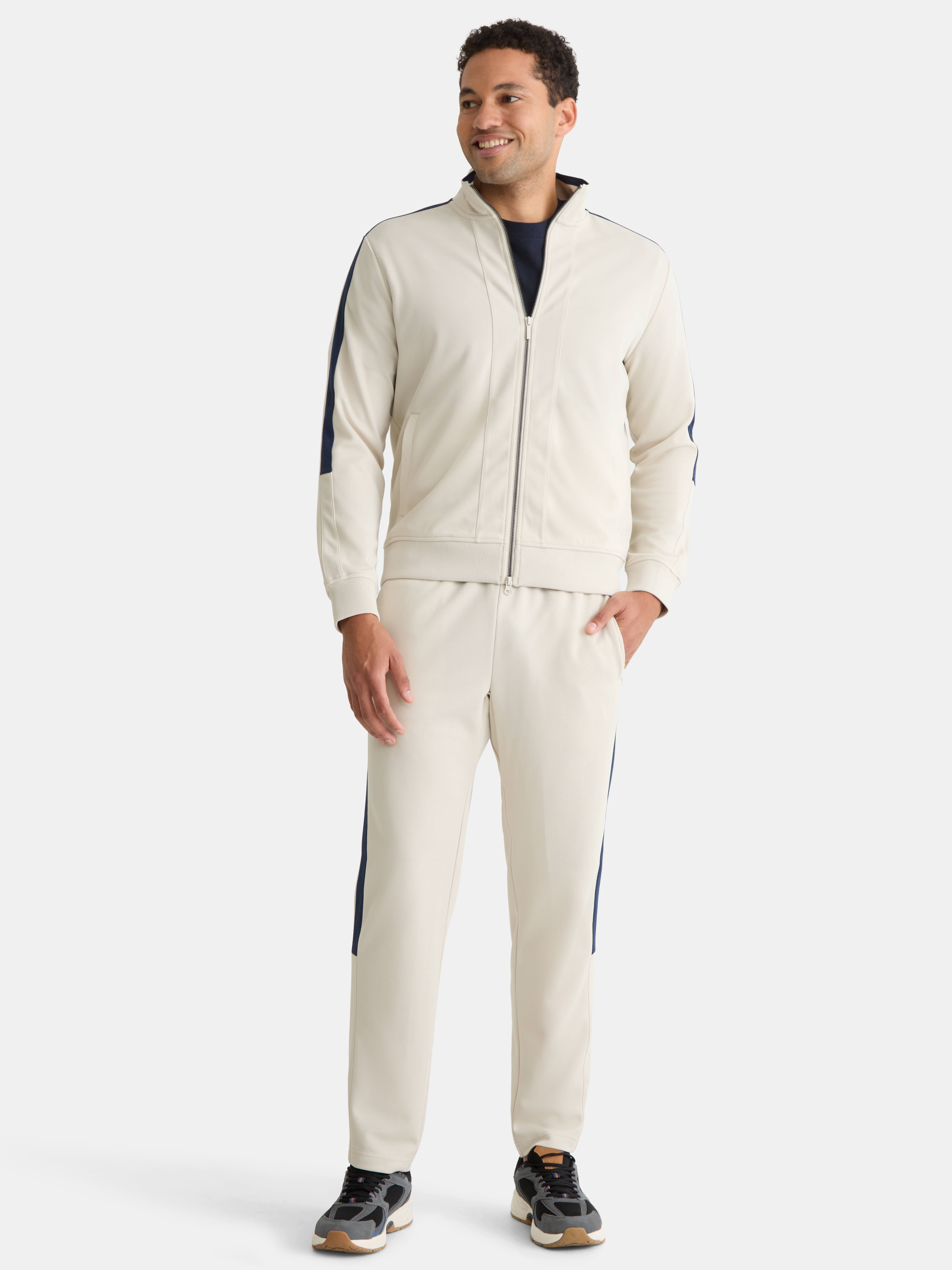 Athletic Works Men's and Big Men's Tricot Track Pants with Side Stripes, Sizes S-3XLT