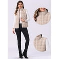 thumbnail image 2 of DARING DIVA Women's Stand Collar Fluffy Vest Faux Fur Sleeveless Coat XL Beige, 2 of 6