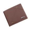 thumbnail image 1 of Cartera de cuero para hombre, billetera multifuncional marrón claro con cremallera, monedero con múltiples bolsillos, 1 of 8
