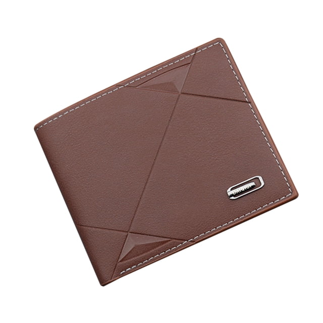Cartera de cuero para hombre, billetera multifuncional marrón claro con cremallera, monedero con múltiples bolsillos