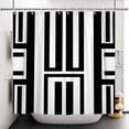 thumbnail image 2 of Lfeey Striped Shower Curtain, Modern Minimalist Polyester Waterproof Bathroom Curtain, Black and White, 72x72 inch, 2 of 5