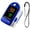 Blue, variant on Fingertip Pulse Oximeter, Blood Oxygen Saturation Monitor (SpO2) with Pulse Rate Measurements,Portable Digital Reading LED 4 Colors Two Directions Display