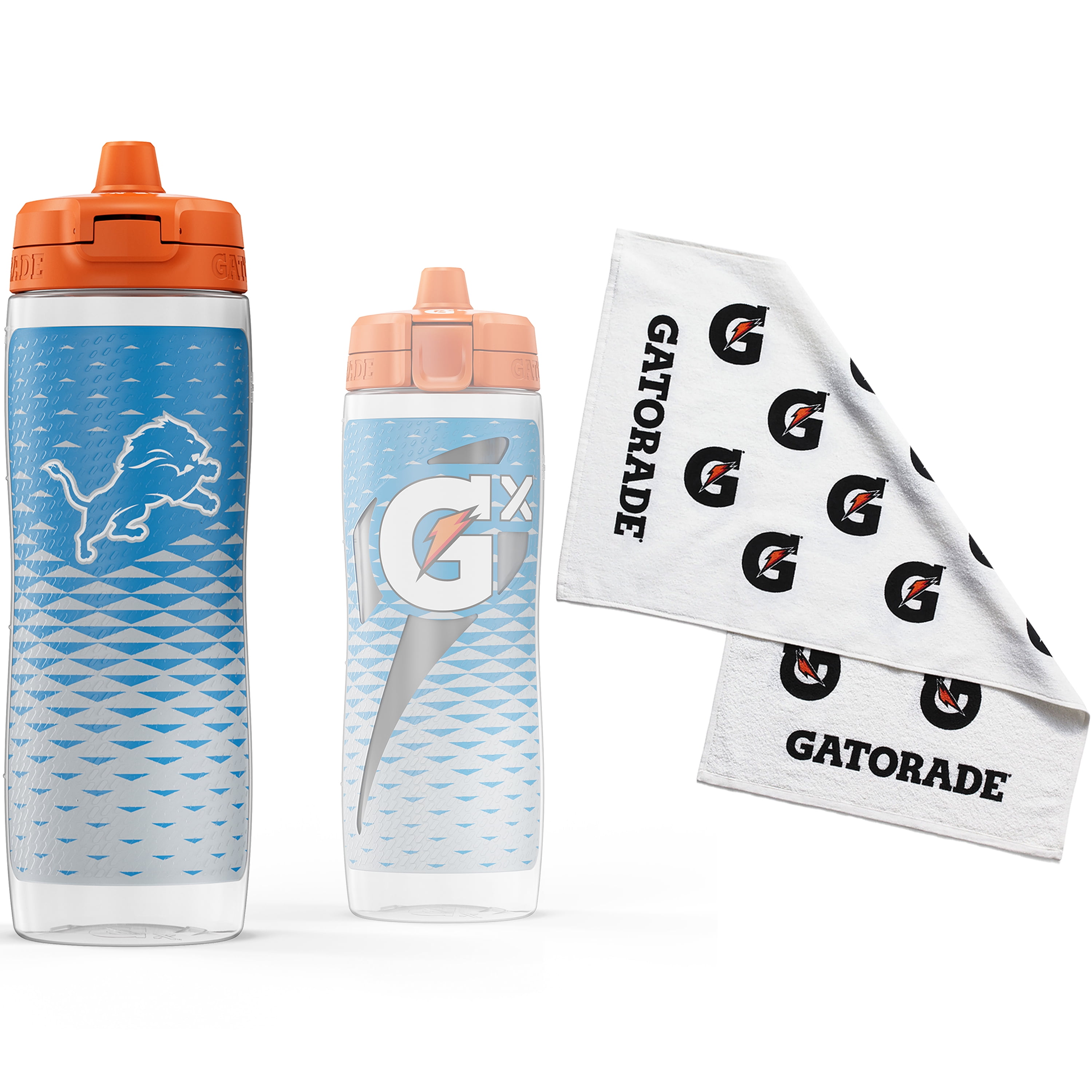 Gatorade Gx Detroit Lions NFL 30 fl oz Water Bottle & Sports Towel Bundle