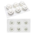 thumbnail image 4 of Molde para tarta de mousse de rosas con 6 cavidades para fiestas navideñas, molde para hornear chocolate y jabón de manos, 4 of 10