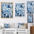 thumbnail image 4 of Designart "Botanical Tiles in Blue and White I" Abstract Framed Wall Art - Modern White Abstract Tile Hallway Framed Wall Art Decor, 4 of 6