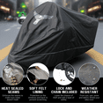 thumbnail image 5 of Covered Living High Quality Motorcycle Cover, Fits up to 108" length Large cruiser, Tourer, Chopper. includes Cable & Lock - Eagle Logo, 5 of 6