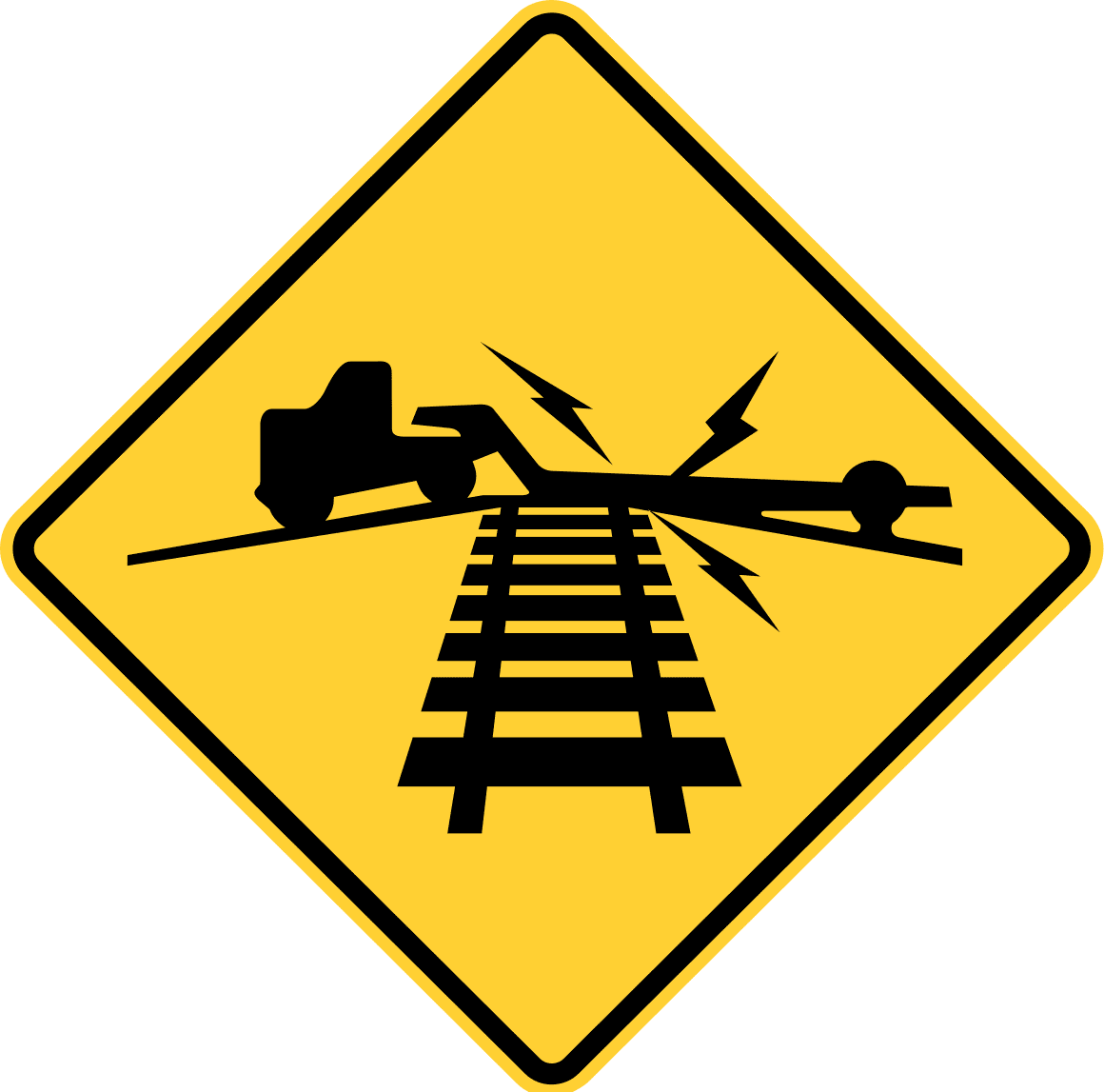 Traffic Signs Low ground clearance railroad crossing 12 x 8 Peeln