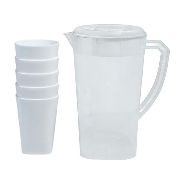 Transparent Cold Brew Carafe Coffee Pot with 5 Cups Large Capacity Plastic Beverage Dispenser for Iced Tea Fruit Infused Water