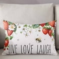 thumbnail image 3 of Strawberry Throw Pillow Cover 20 x 36 Inch Decorative Pillow Cover Summer Fruits Bee Floral Botanical Lumbar Pillowcase Seasonal Rectangle Cushion Case for Couch Sofa Bed Living Room, 3 of 7