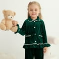 thumbnail image 5 of GYRATEDREAM 0-5 Years Toddler Baby Girl Two Piece Pajamas Set Long Sleeve Ruffle Button Down Satin Pajamas Top Pants Sleepwear Clothes, 5 of 10