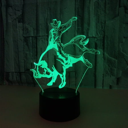 

JUSTUP 3D illusion night light USB powered 7-color LED light suitable for children s gift bedroom decoration