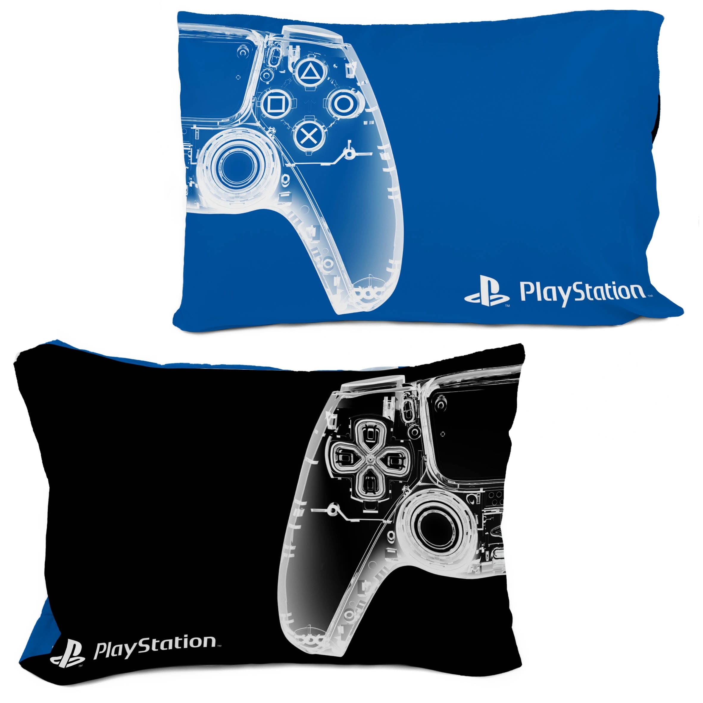 PlayStation X-Ray Kids 2 Piece Blue Reversible Comforter and Pillowcase Set, Twin/Full