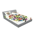 thumbnail image 2 of Ambesonne Colorful Fitted Sheet & Pillow Sham Set, Floral Butterfly Leaf, Queen, Multicolor, 2 of 2