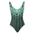 thumbnail image 4 of Huesdet One Piece Swimsuit for Women Modest Criss Cross Back Bathing Suit Swimming Suit[Green,5XL], 4 of 5