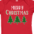 thumbnail image 4 of Inktastic Merry Christmas Green Plaid Christmas Trees Boys or Girls Baby Bodysuit, 4 of 5
