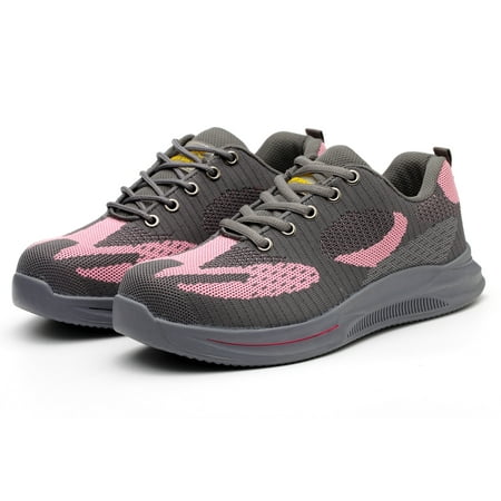 

OwnShoe Steel Toe Work Shoes for Women Lightweight Safety Shoes Industrial Working Sneakers Size 5