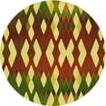 thumbnail image 1 of Ahgly Tapis Rond Lavable en Machine Intérieur Transitionnel Rouge Brun, 4 Pieds Rond, 1 of 7