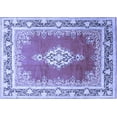 thumbnail image 1 of Ahgly Company Machine Washable Indoor Rectangle Medallion Blue Traditional Area Rugs, 4' x 6', 1 of 4