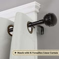 thumbnail image 2 of H.VERSAILTEX Single Retractable Curtain Rod for Windows 66"-120"，3/4 Inch Diameter Carved Hollow Ball Tail,Bronze, 2 of 7