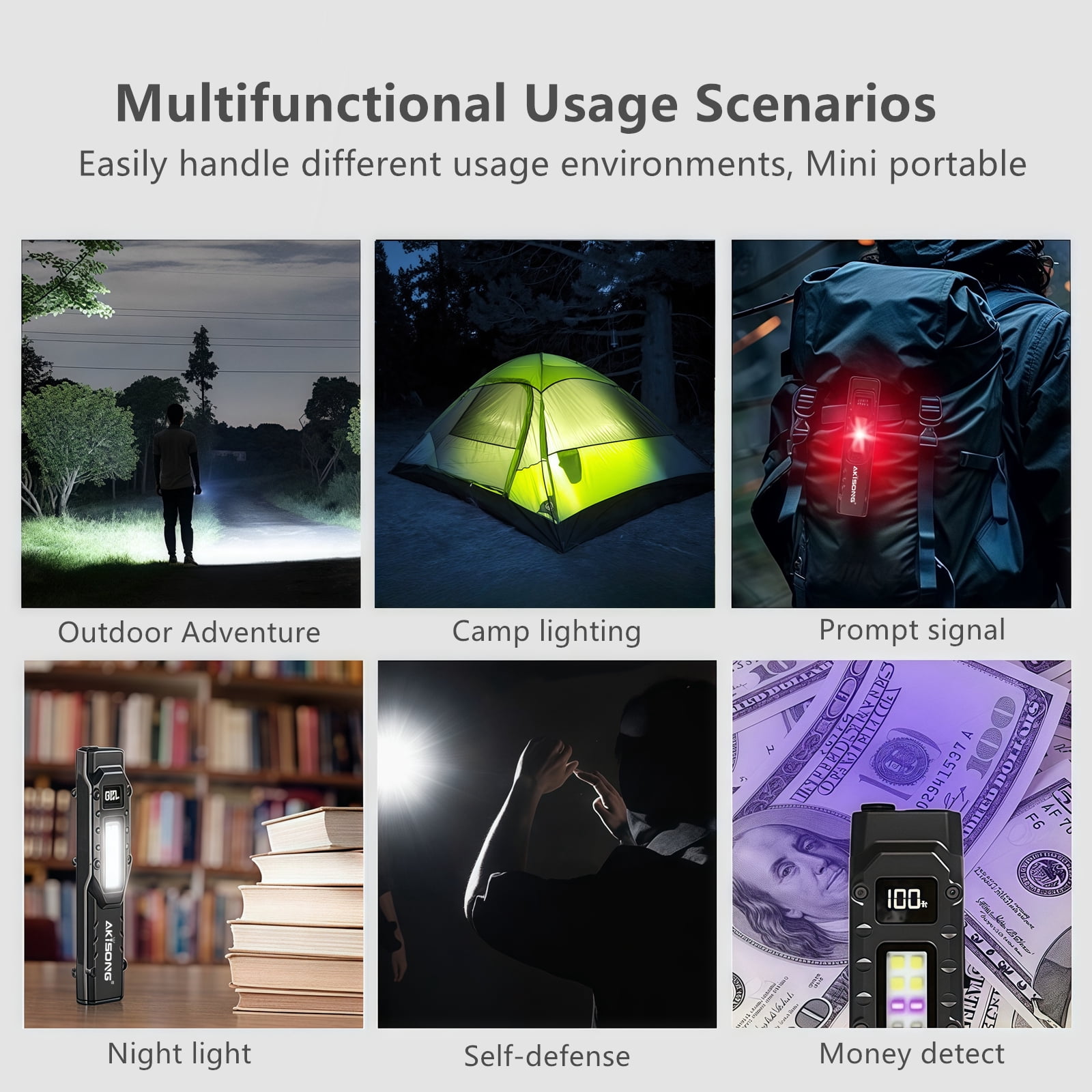 USB C Rechargeable EDC Flashlight, 1,200 Lumens Pen Light with White/Red/UV LED Combo, Portable Pocket Lights High Lumens for Outdoors Emergency Working