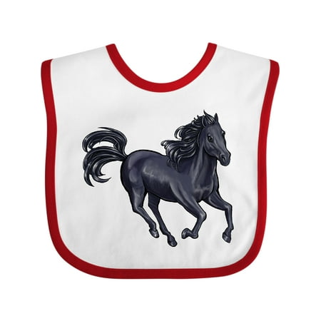 

Inktastic Beautiful Galloping Black Horse Gift Baby Boy or Baby Girl Bib