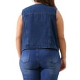 thumbnail image 4 of Agnes Orinda Women's Plus Size Cropped Denim Vest Button Down V Neck Sleeveless Casual Jean Waistcoat Jackets 2X Blue, 4 of 7