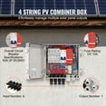 thumbnail image 3 of KFFKFF Solar Panel Combiner Box, 4-String Configuration, Equipped with 10A Fuses, 63A Circuit Breaker, Lightning Protection, and Solar Connectors. Durable ABS Housing, IP65 Rated for On Grid Systems, 3 of 9