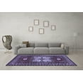 thumbnail image 3 of Ahgly Company Indoor Square Geometric Blue Traditional Area Rugs, 5' Square, 3 of 4