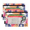 thumbnail image 2 of ALAZA 2 Pack Pencil Pouch Shiny Geometric Print Pencil Case for 3 Ring Binder Clear Window Pencil Bag Organizers, 2 of 6