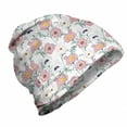 thumbnail image 1 of Floral Unisex Beanie, Flowers on Plain Backdrop, Hiking Outdoors, White Rose and Pale Teal, by Ambesonne, 1 of 1