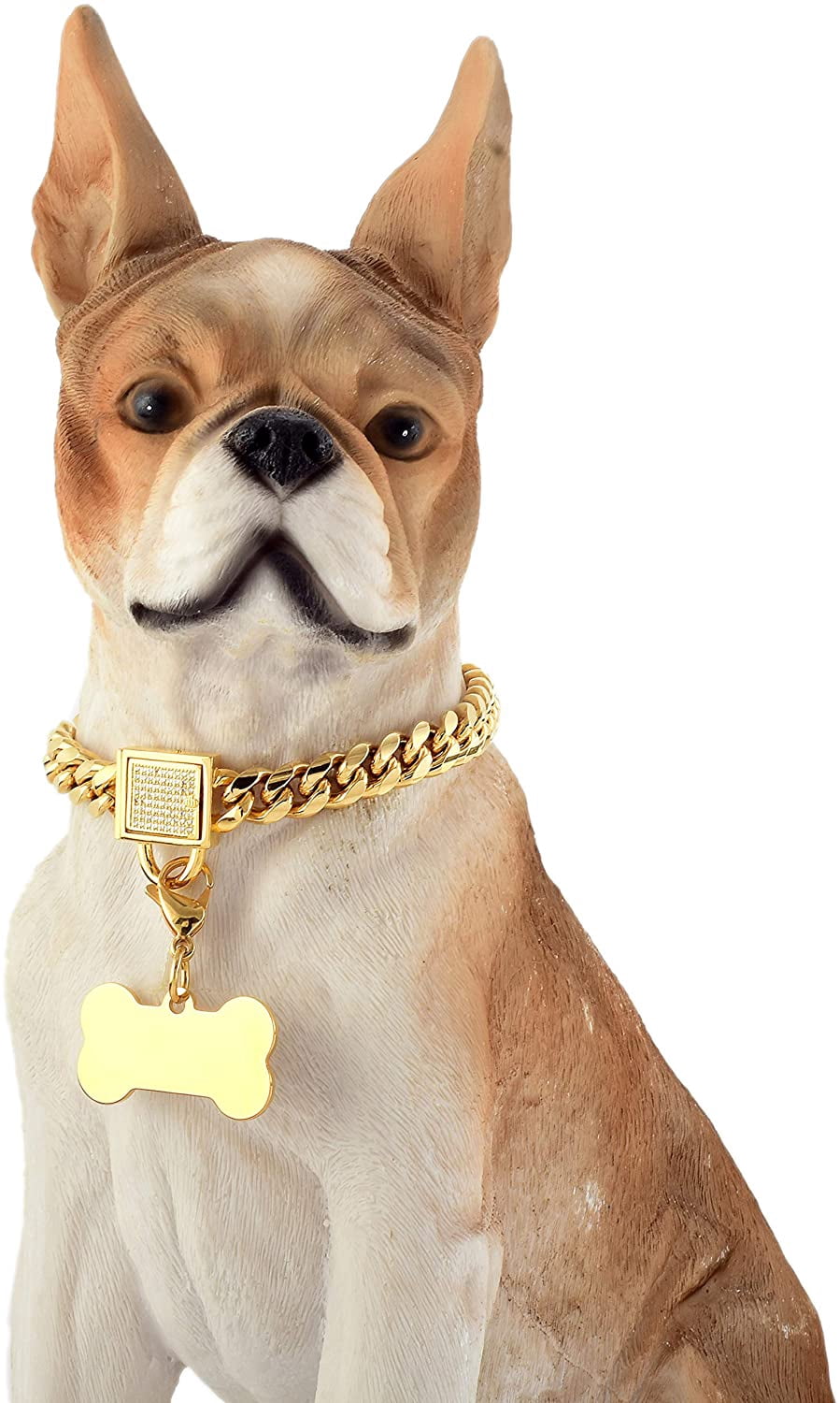 LINLINPAPA Dog Chain Collar with Tag 