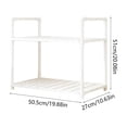 thumbnail image 2 of SIYTUAU Multi Layer Kitchen Storage Rack Trolley Floor Standing Utility Cart With Wheels For Bathroom Microwave White S Plastic, 2 of 7