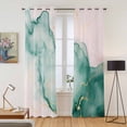 thumbnail image 2 of Kitchen Curtains 84 Inch Length 2 Panels, Marble Green Grommets Window Treatment Curtain, Pink Gold Modern Foil Glitter Wavy Art Thermal Curtains Drapes for Living Room/Bathroom, 2 of 9