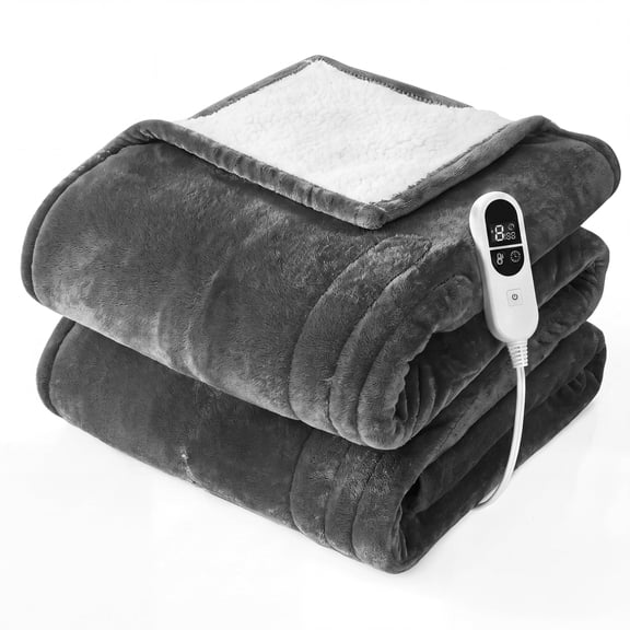 Heated Blanket Electric Throw,50*60,Fast Heating Electric Blanket,12 Time Settings, 6 Heating Settings, Gifts for Grandma