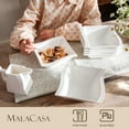 thumbnail image 3 of MALACASA, Series Flora, 36-Piece Porcelain Dinnerware Set, Ivory White Dinner Set, Service for 6, 3 of 7