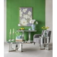 thumbnail image 4 of 71x39.5x31.5" Large Mirrored Dining Table Boasting an Elegant Floral Design and Silver Finish, 4 of 6