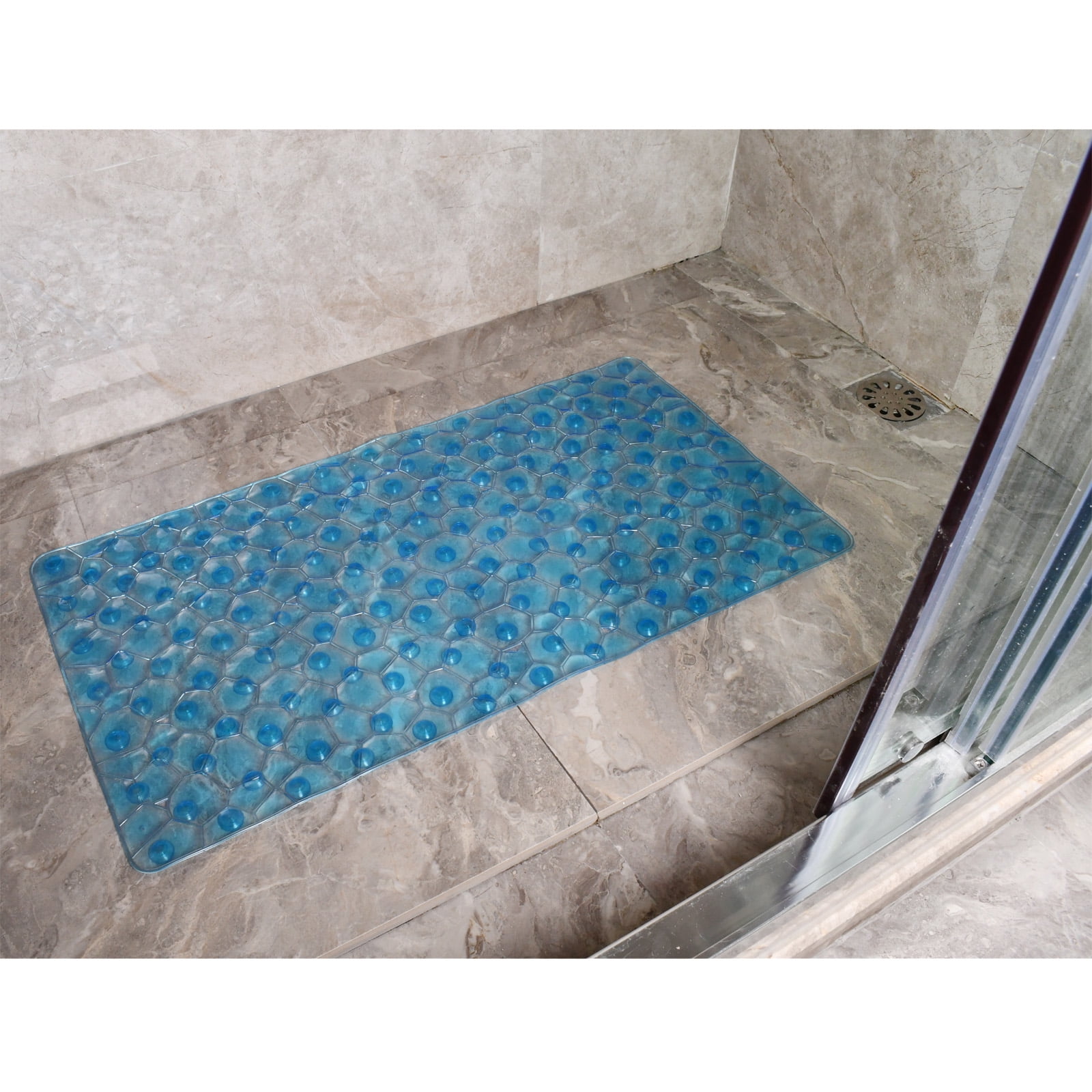 Bath Mat Non Slip Anti Mould with Foot Scrubber 70 x 40cm TPE