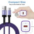 thumbnail image 5 of USB C Charger Block Fast Charging, 2 Pack QC 18W Charging Box with 10FT USB C Charging Cable, Type C Charger Android Phone Charger Station Wall Charger Adapter with Type C Phone Charger Cords, Purple, 5 of 9