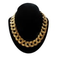 thumbnail image 3 of Ky & Co USA Chunky Thick Gold Tone Double Curb Chain Necklace Womens Jewelry 18", 3 of 5