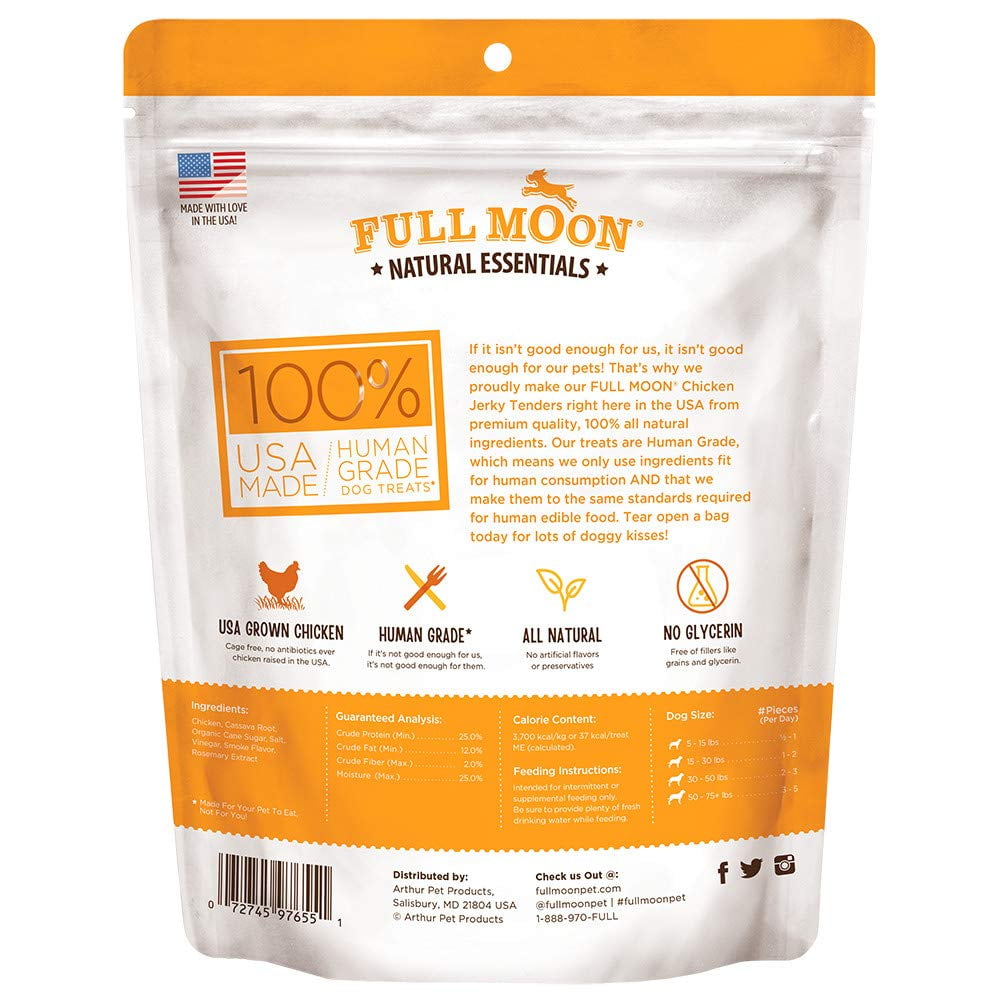 Full Moon Chicken Jerky Tenders Healthy All Natural Dog Treats Human Grade Made in 26 oz