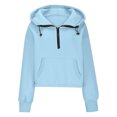 thumbnail image 4 of tarylea Athletic Tops for Women Half Zipper Hoodies Pullover with Pocket Long Sleeve Oversized Tops Loose Casual Wear, 4 of 9