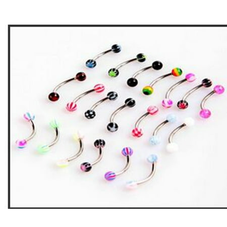 Generic 1PCS Body Jewelry Piercing Eyebrow Navel Belly Tongue Lip Bar (Best Tongue Piercing For Oral)