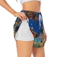 thumbnail image 1 of Balery Colorful Coral Reef Pantalones cortos deportivos para mujer con forro y dos bolsillos, elásticos, para entrenamiento, gimnasio, yoga-Large, 1 of 7