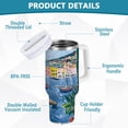 thumbnail image 2 of Yayeee 30oz Stainless Steel Tumbler with Straw and Handle Double-Wall Insulated Travel Water Bottle, Pink Window, 2 of 8
