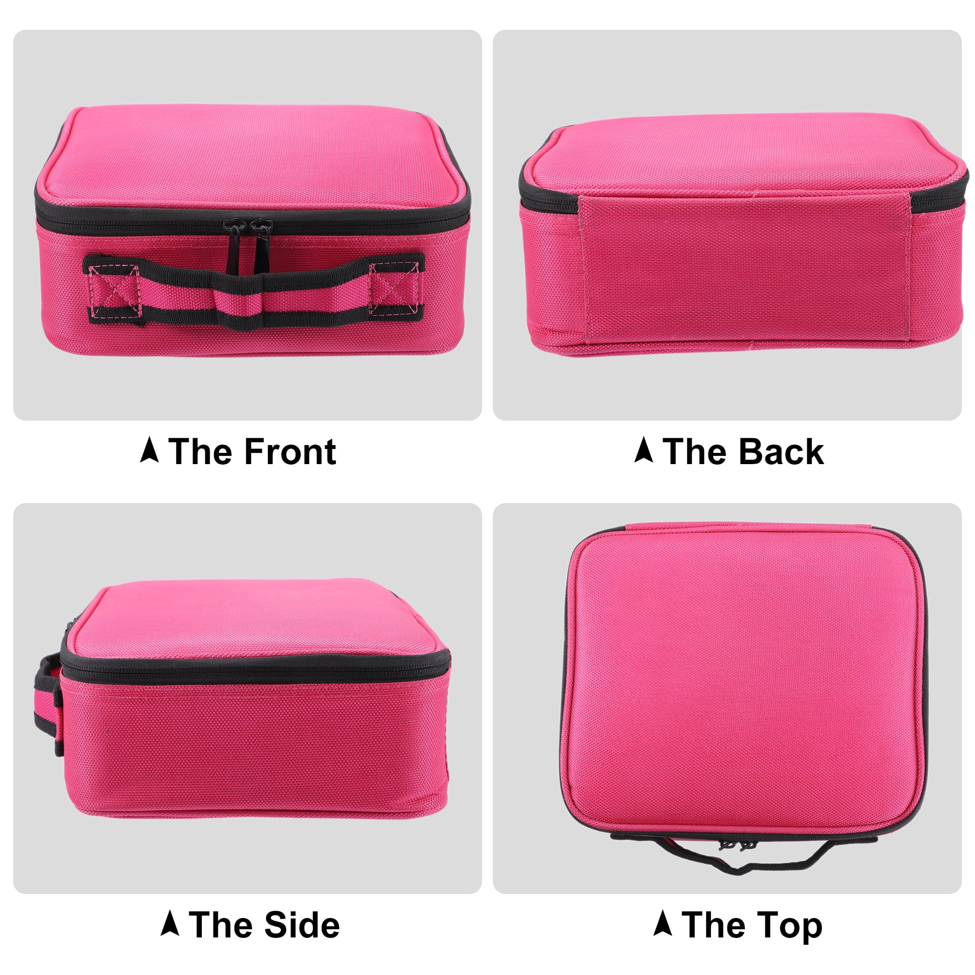 Unique Bargains Floral Makeup Bag Zipper Flower Cosmetic Pouch Rose Red