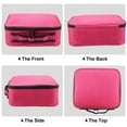thumbnail image 6 of Makeup Bag Organizer for Cosmetics Makeup Brushes Toiletry Oxford Cloth PU Leather Rose Red, 6 of 7