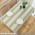 thumbnail image 2 of Sage Green Striped Table Cloths Rectangular Cotton Rectangle Tablecloth Outdoor Table Cloths for Rectangle Tables (98"x55", Green), 2 of 6
