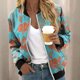thumbnail image 1 of Pntutb Chaquetas para mujer Estampado floral Manga larga Cremallera Recortada Ligero Cuello alto Outwear Tops Abrigo Liquidación Pntutb Pntutb-171, 1 of 6