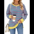 thumbnail image 1 of Sudadera Oversize para Mujer, Verano 2025, Cuello Redondo, Rayas, Larga, Aberturas Laterales, Sudaderas con Capucha Y2K Verde y Rosa XXL, 1 of 10